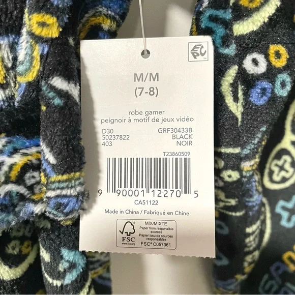 🟡2/$30 NEW George Gaming Pattern Robe (size M) - Picture 2 of 2